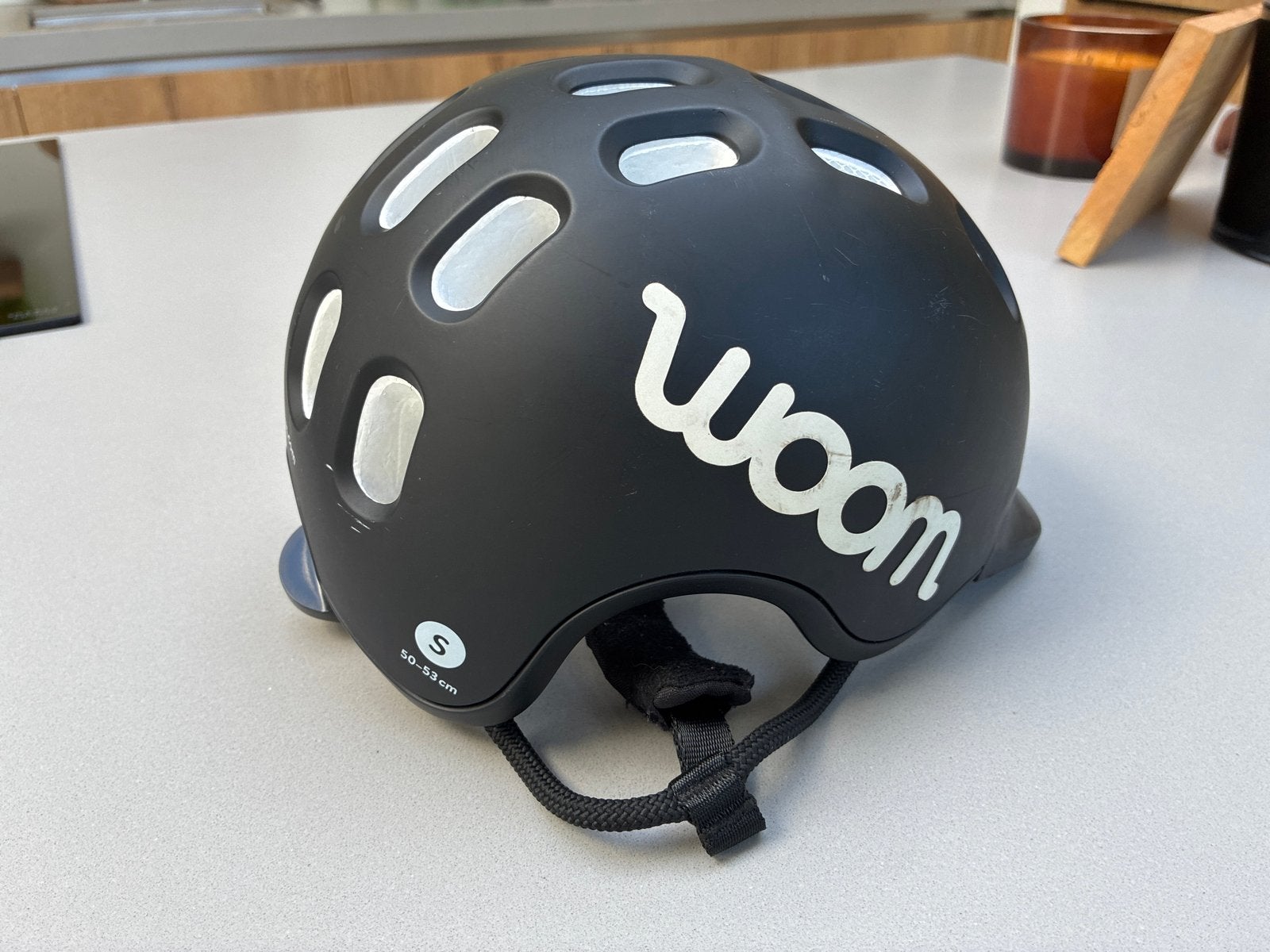 Woom fietshelm maat S (50-53 cm) - Zwart, Ophalen of Verzenden, Zo goed als nieuw, S, Jongen of Meisje