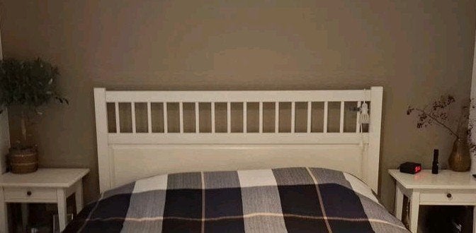 IKEA Hemnes ombouw bed 160x200 cm, Ophalen, Gebruikt, Wit, Tweepersoons