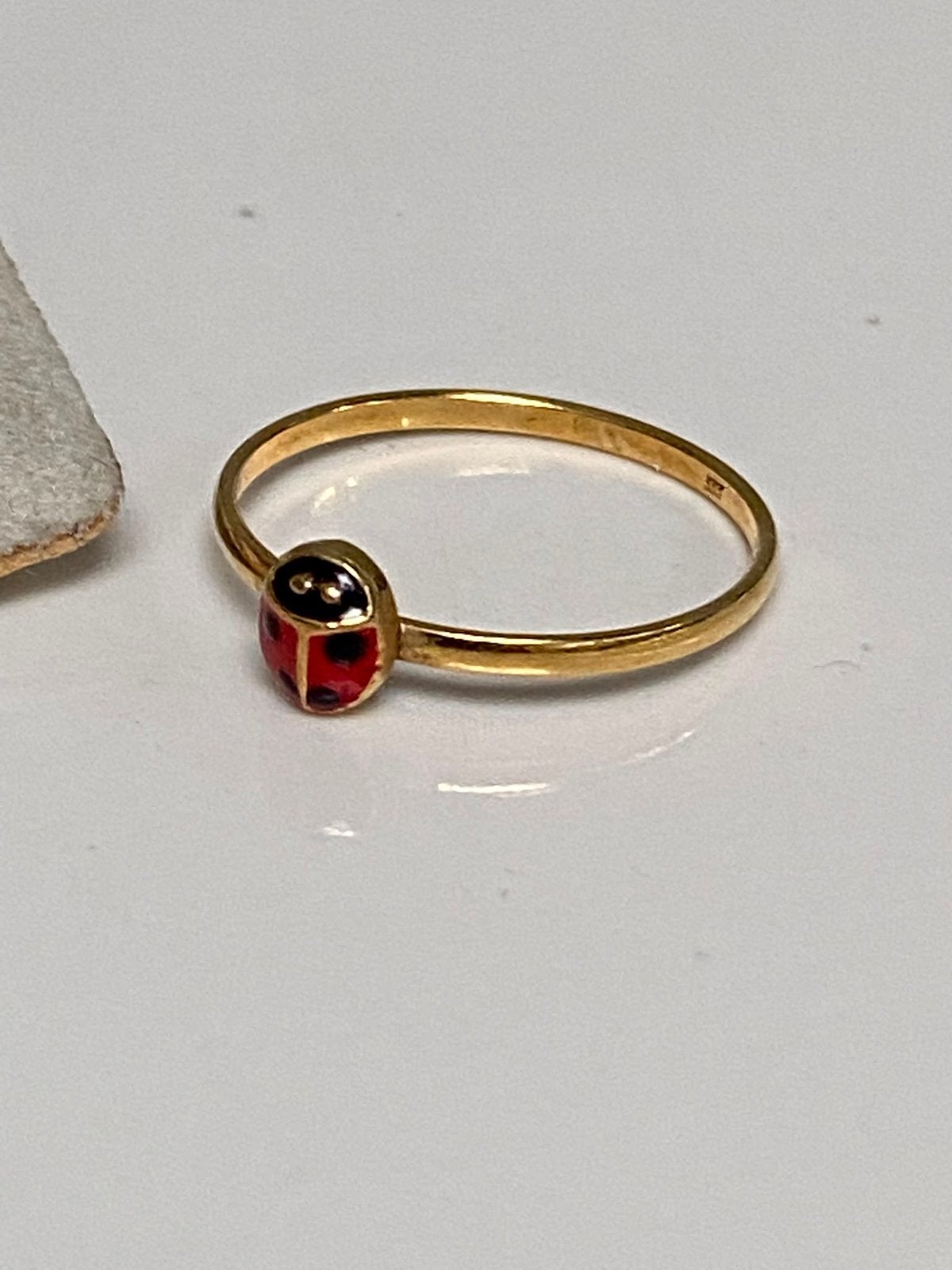 Geel gouden ring kever, Ophalen of Verzenden, Goud, Ring
