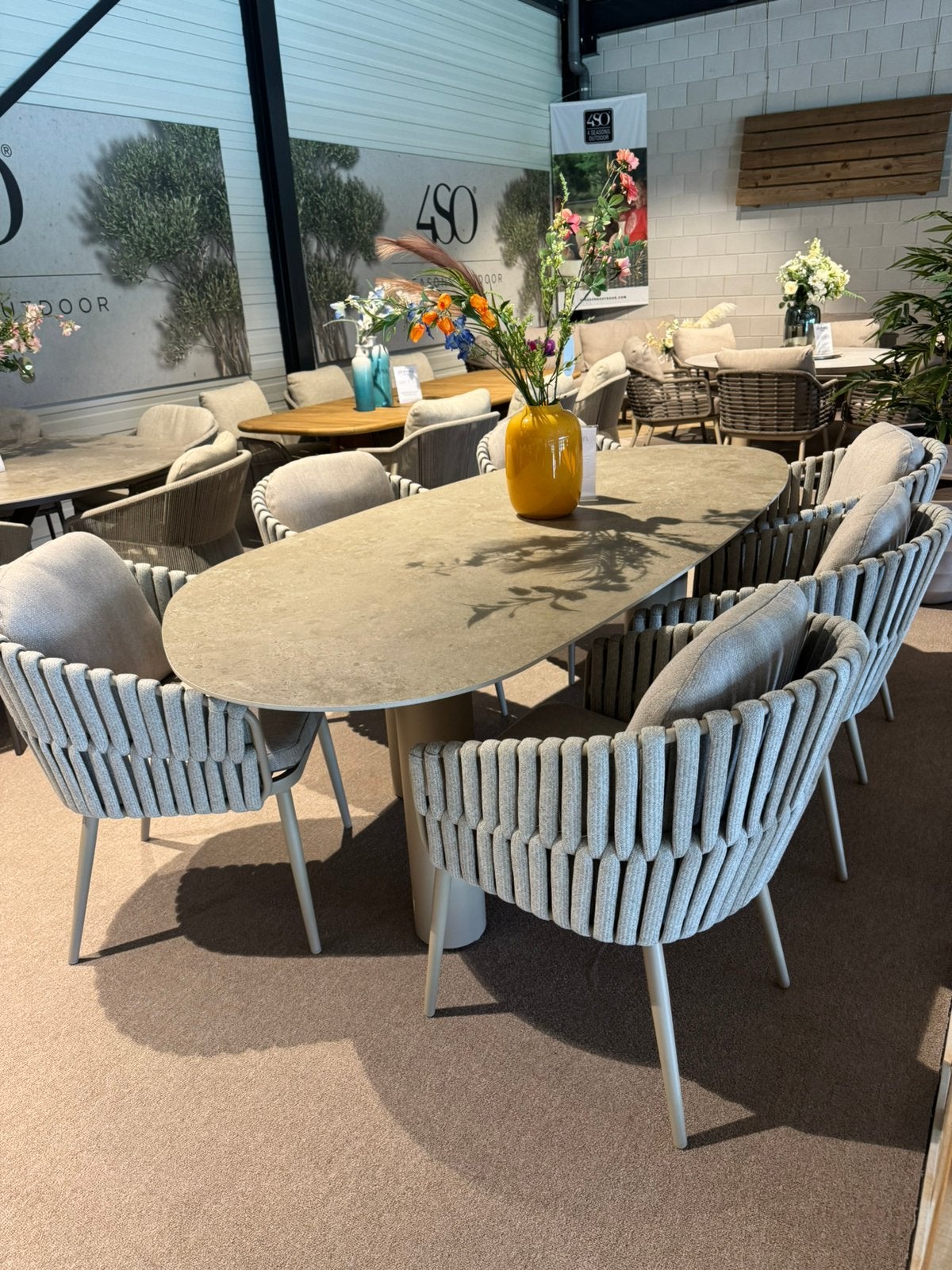 Eva dining set taste by 4 seasons outdoor, Ophalen, Overige materialen, 6 zitplaatsen, Zo goed als nieuw