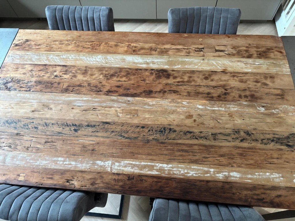 Eettafel, Huis en Inrichting, Tafels | Eettafels, Ophalen, Gebruikt, Teakhout, 50 tot 100 cm
