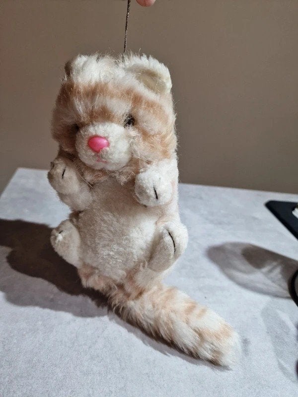 Vintage Pluche Kat Knuffel Jaren 80 90 25 cm Retro, Verzamelen, Ophalen of Verzenden, Huis en Inrichting