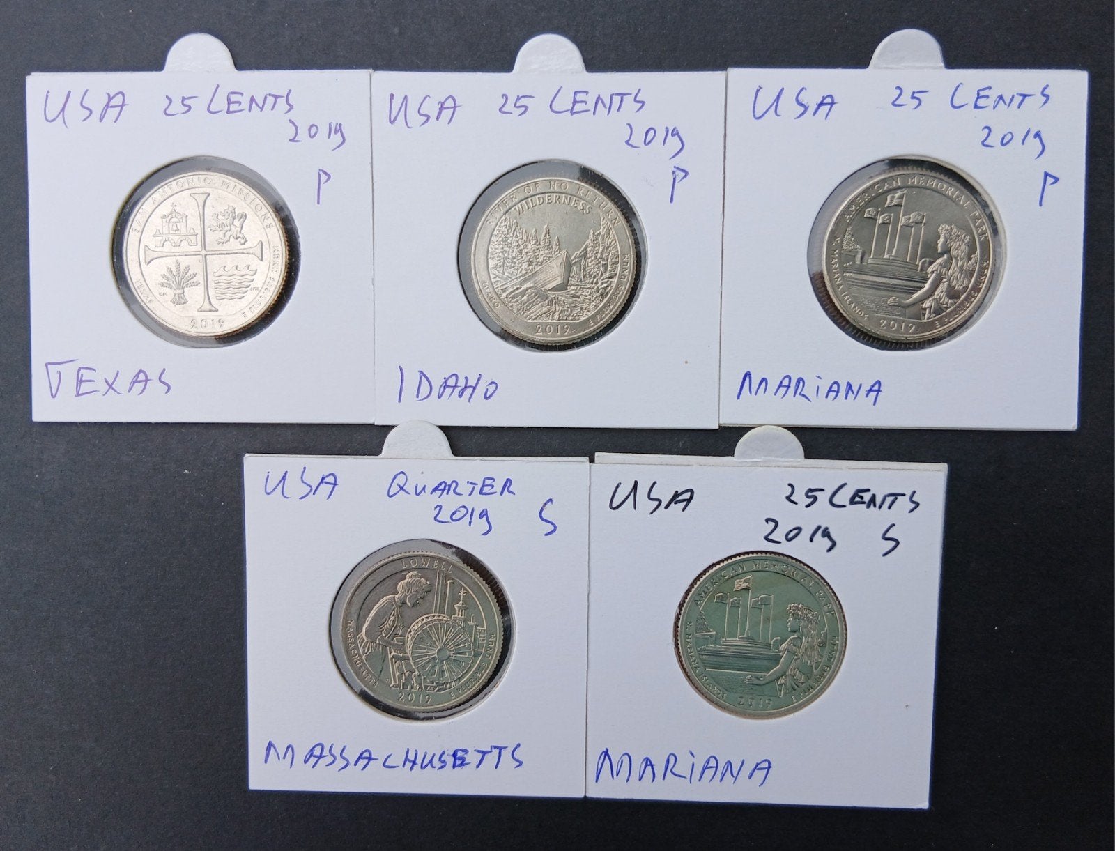 5 x Quarter 2019 USA, Postzegels en Munten, Munten | Amerika, Ophalen of Verzenden, Noord-Amerika