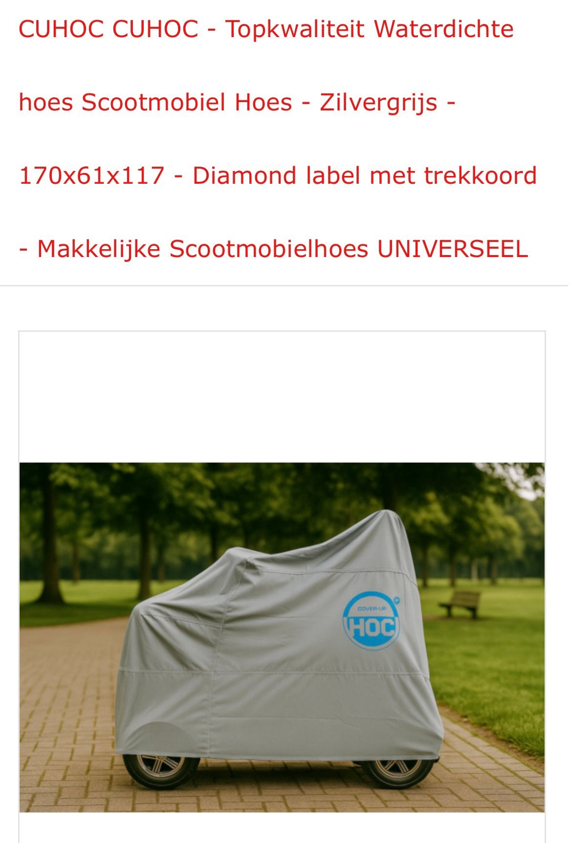Beschermhoes voor scootmobiel, Diversen, Ophalen, Zo goed als nieuw