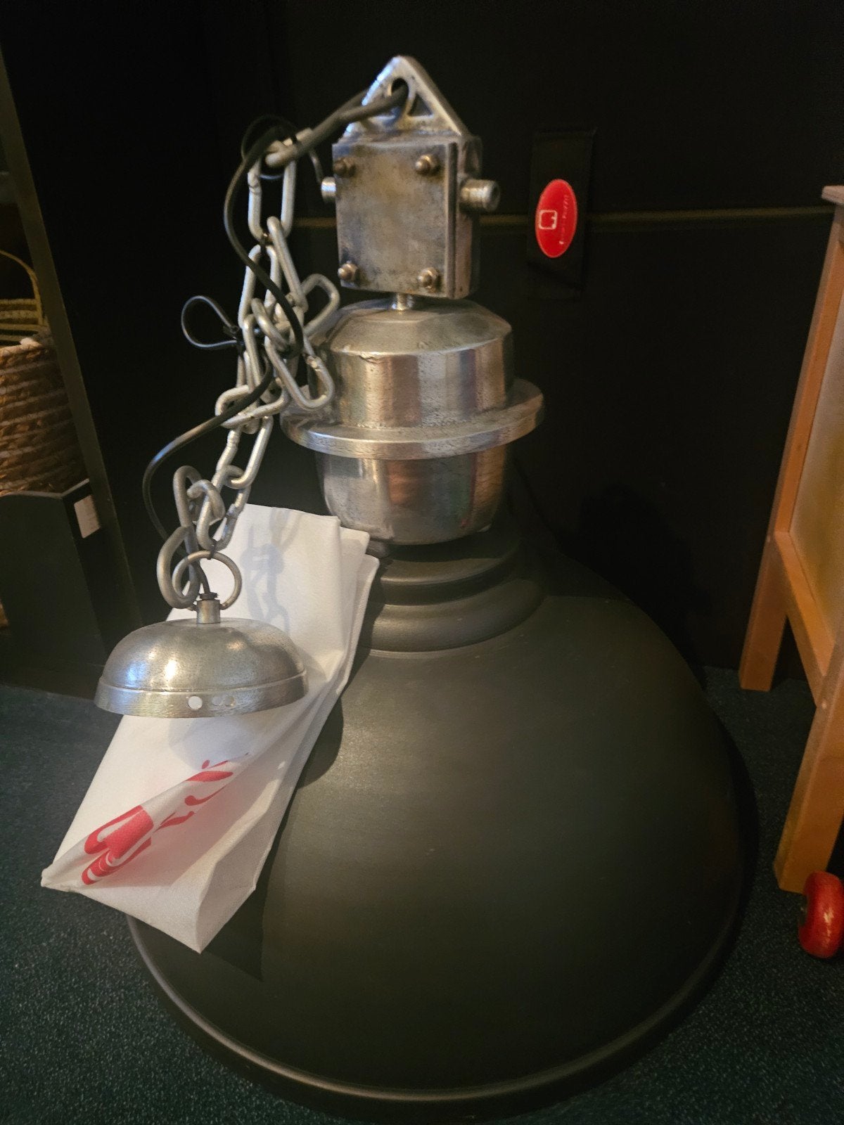 Stoere Industriële Hanglamp - Zwart Metaal, Ophalen of Verzenden, Gebruikt, Metaal, Industrieel