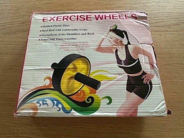 Buikspierwiel  roller, Crivit 2kg , pushup bars, Ophalen, Zo goed als nieuw, Benen, Buikspierwiel