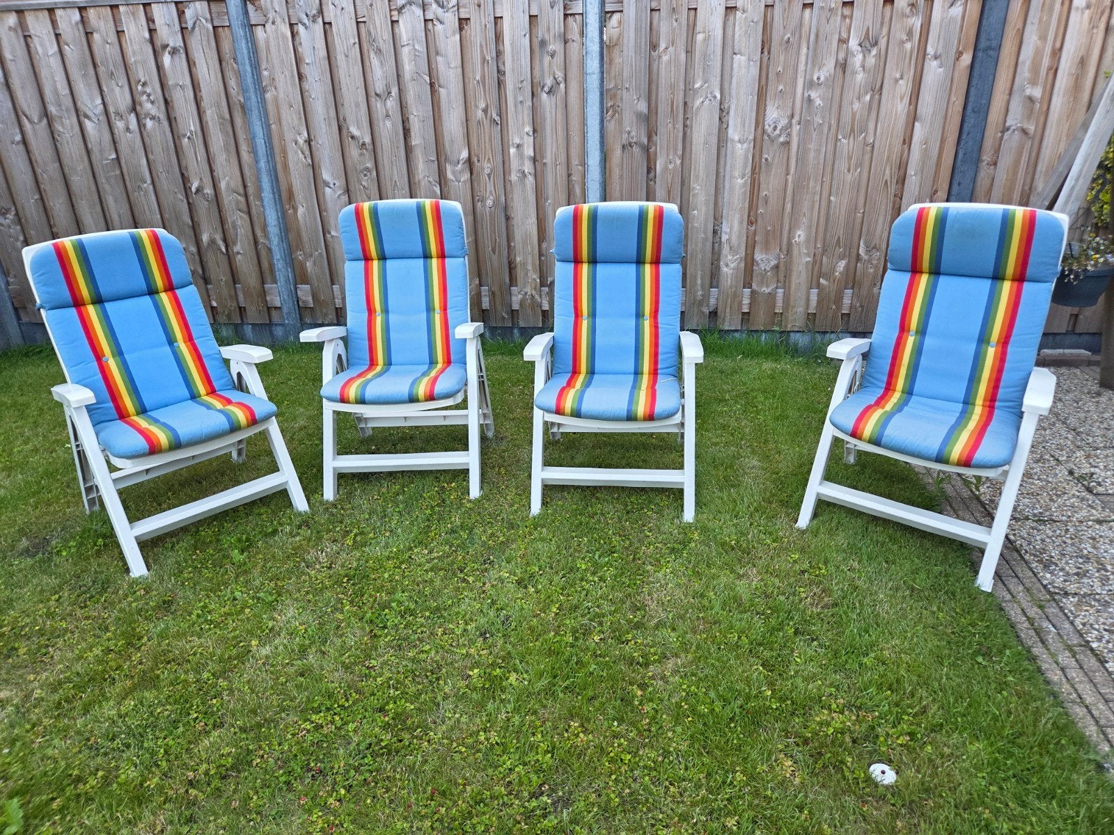 4x jardin tuinstoel, tuinstoelen incl kussens, Ophalen, Kunststof