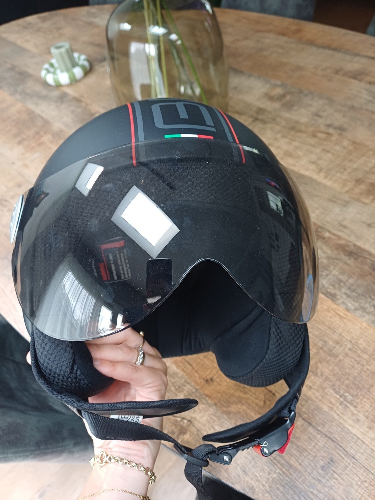 beon Beon helm S met nieuw vizier, Fietsen en Brommers, Brommerhelmen, Ophalen of Verzenden, Zo goed als nieuw, Small, BEON