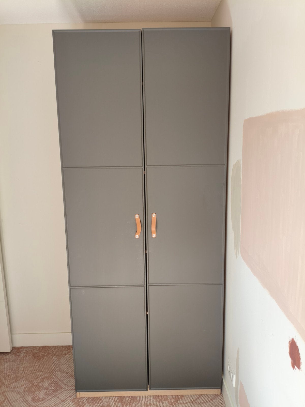 IKEA PAX Kast - Grijs met houten accenten, Ophalen, Met deur(en), Modern, Scandinavisch, 200 cm of meer