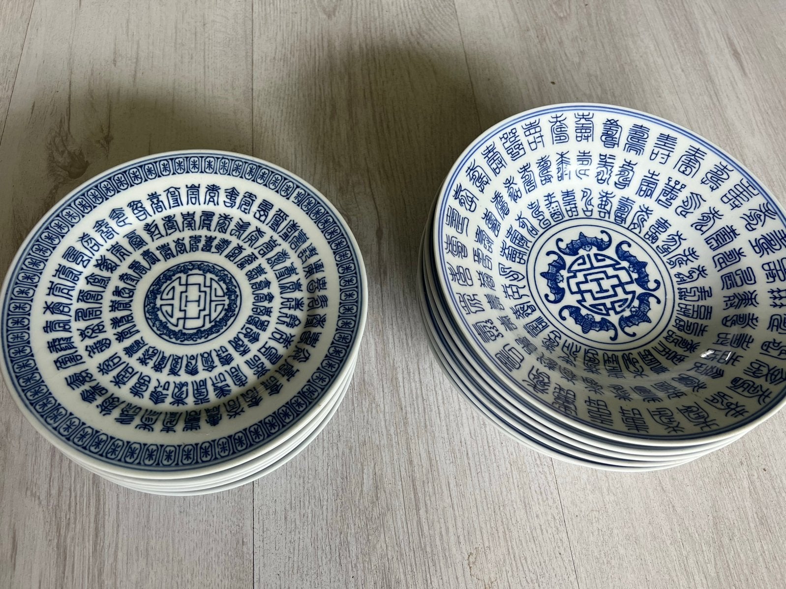 Chinese blauw-witte borden, 12 stuks, Ophalen, Zo goed als nieuw, Overige stijlen, Bord(en)