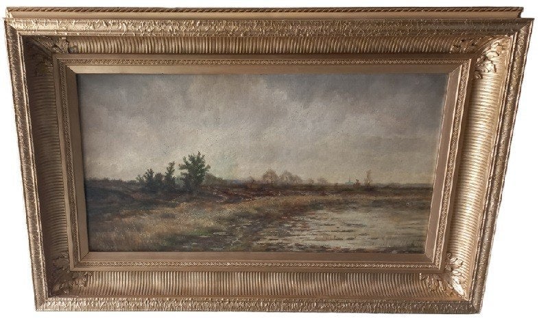 groot gesigneerd landschap., Ophalen, Landschap