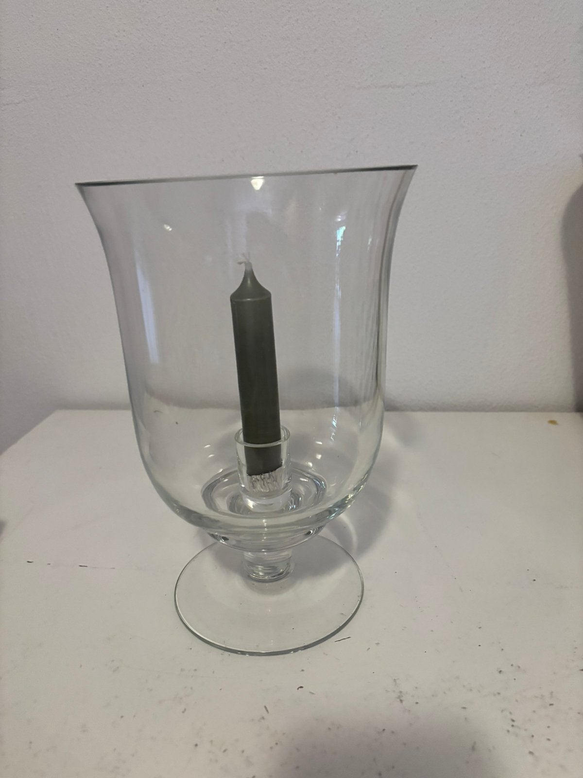 Kristalglazen windlicht, Huis en Inrichting, Woonaccessoires | Kandelaars en Kaarsen, Ophalen, Windlicht, 20 cm, Glas