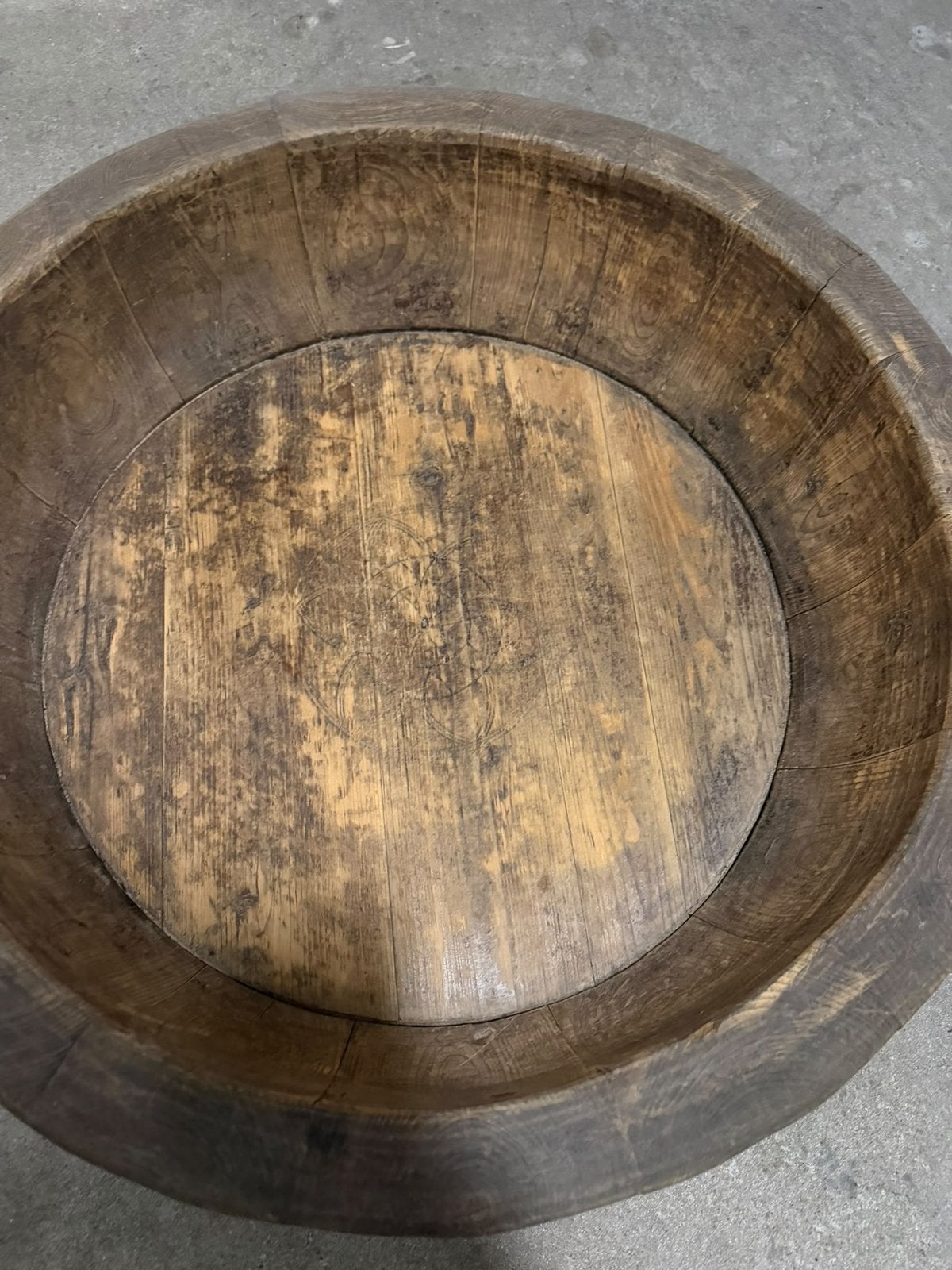Antieke houten kuip/tobbe/olijfbak - decoratief en rustiek, Ophalen of Verzenden