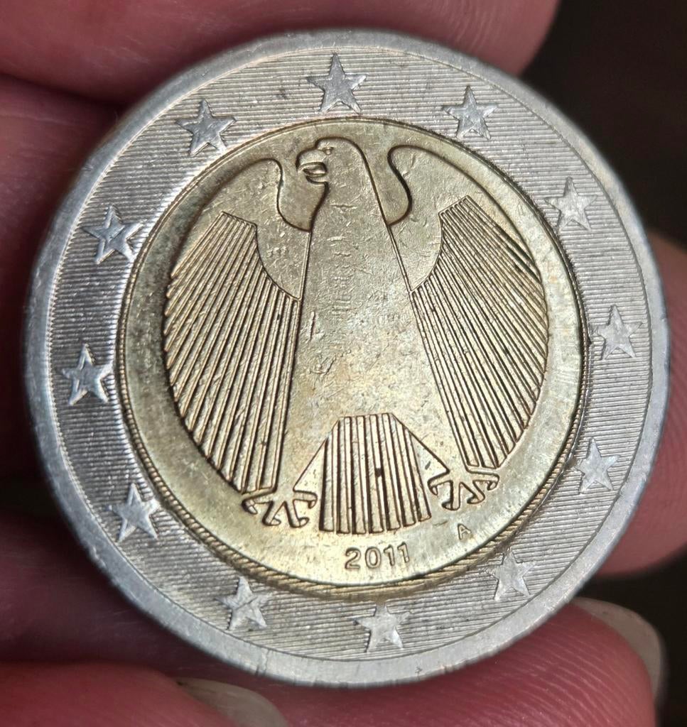 2 euro Duitsland 2011 error misslag, Ophalen of Verzenden, Duitsland, 2 euro, Losse munt