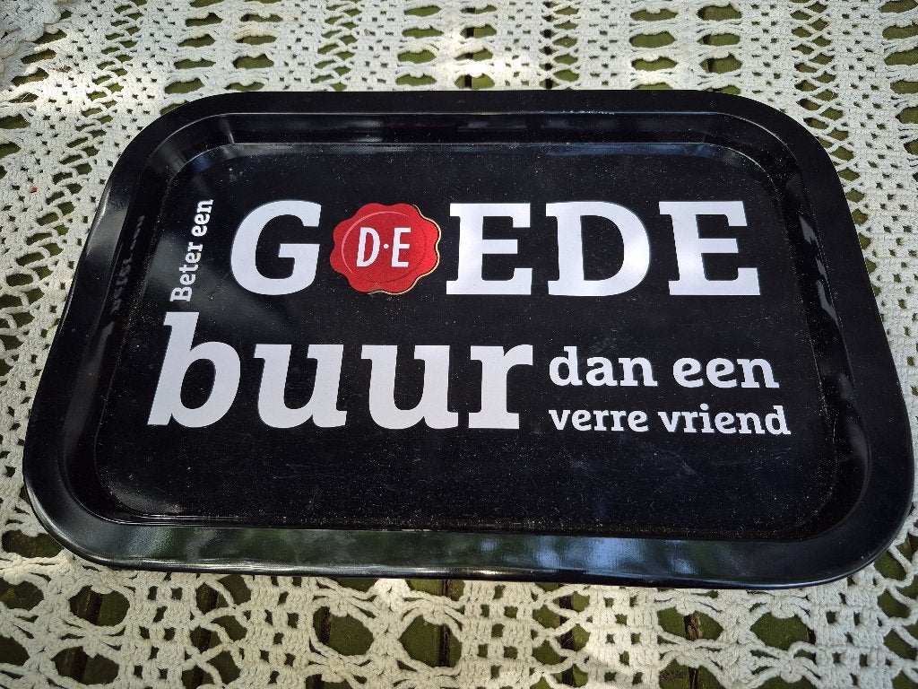 Douwe Egberts dienblad, Huis en Inrichting, Woonaccessoires | Dienbladen, Ophalen of Verzenden, Zo goed als nieuw, Rechthoekig
