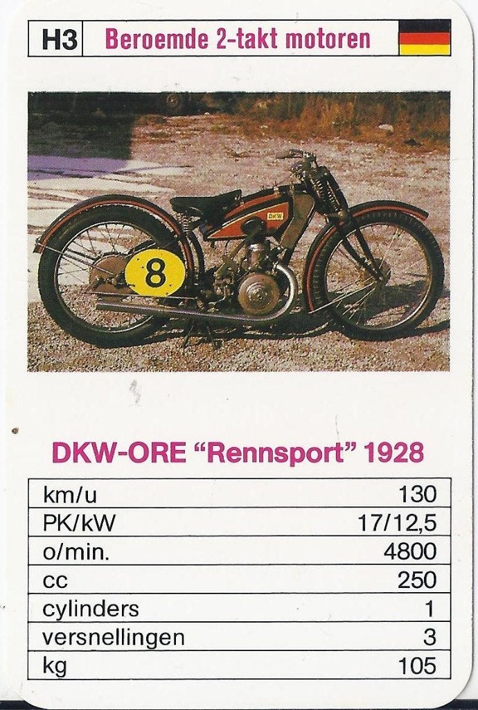 M31 motorkaartje dkw ore rennsport 1928 ( h3), Ophalen of Verzenden, Zo goed als nieuw, Auto's