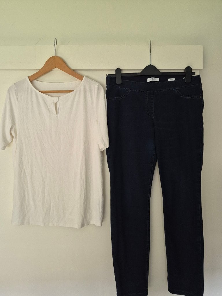 tregging gerry weber + tshirt betty barclay maat 40 42, Maat 38/40 (M), Blauw, Ophalen of Verzenden, Zo goed als nieuw