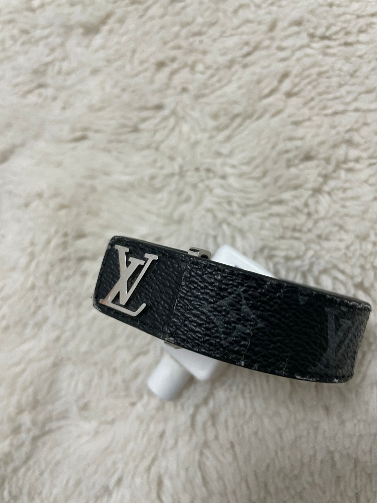 Gebruikte Louis Vuitton stijl armband (niet origineel), Ophalen, Gebruikt, Zwart, Leer