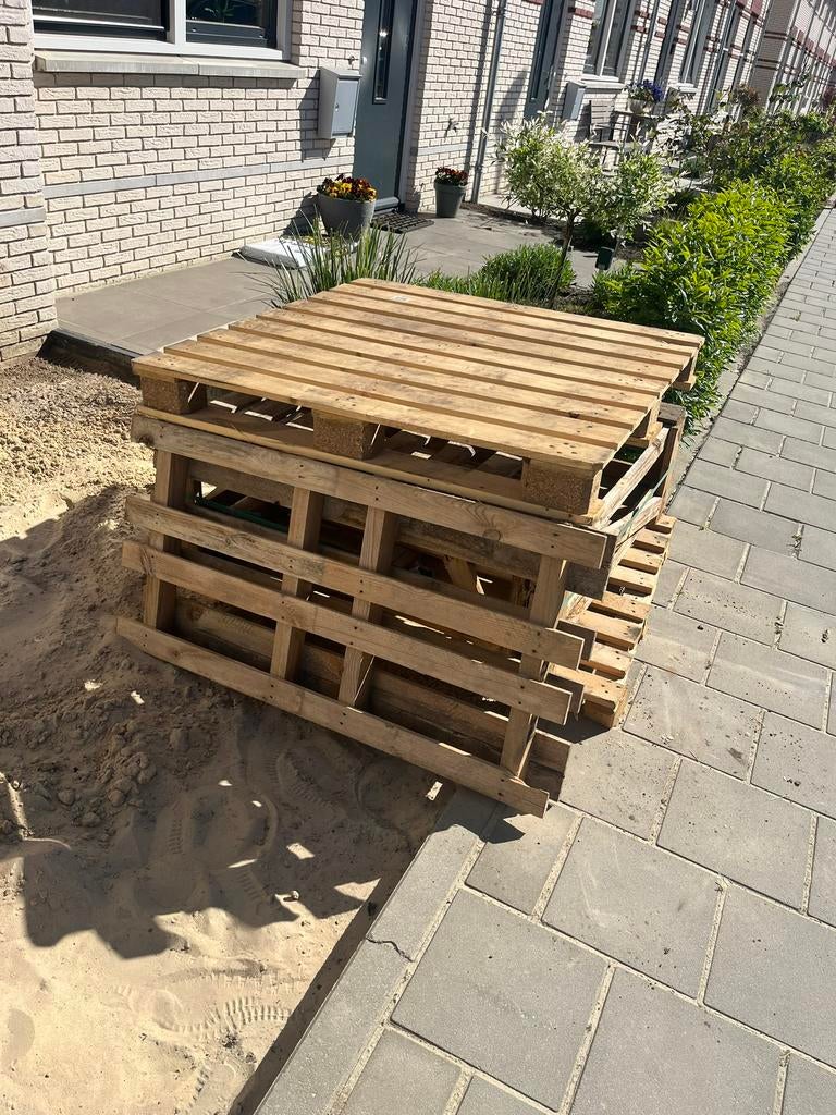 GRATIS stapel pallets, Ophalen, Zo goed als nieuw, 50 mm of meer, Pallet