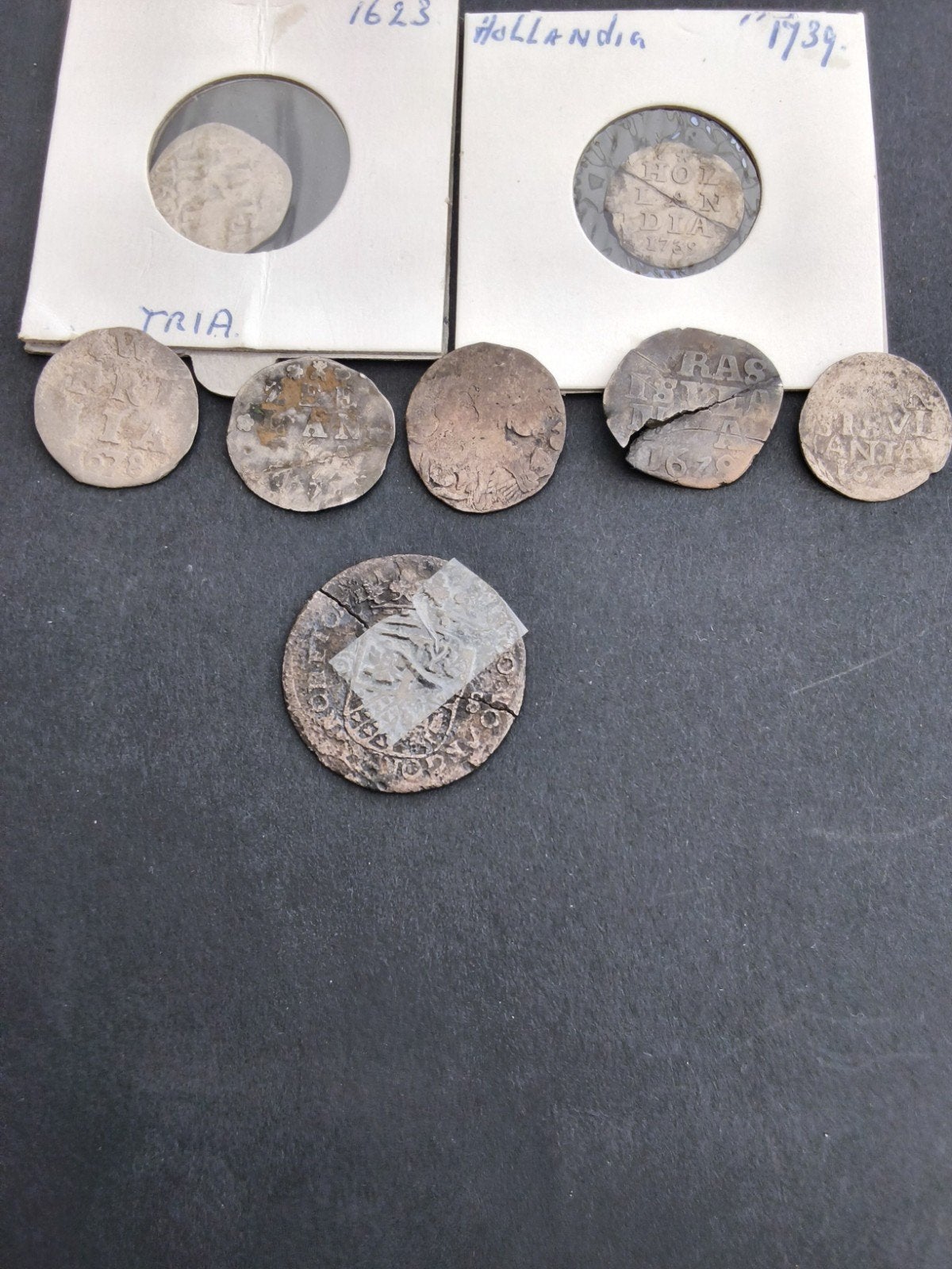 Lotje zilveren bodemvondst munten - Let op: beschadigd, Postzegels en Munten, Munten | Nederland, Vóór koninkrijk, Setje, Zilver
