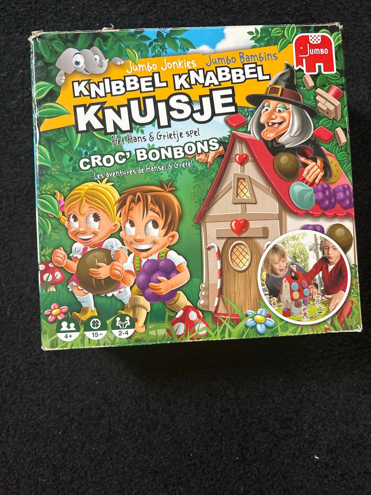 Jumbo Knibbel Knabbel Knuisje - Het Hans & Grietje spel, Drie of vier spelers, Ophalen of Verzenden, Zo goed als nieuw