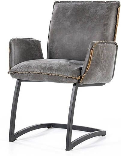 6 Intratuin leren eetkamerstoelen - Grijs/Taupe, Ophalen, Zo goed als nieuw, Grijs, Vijf, Zes of meer stoelen
