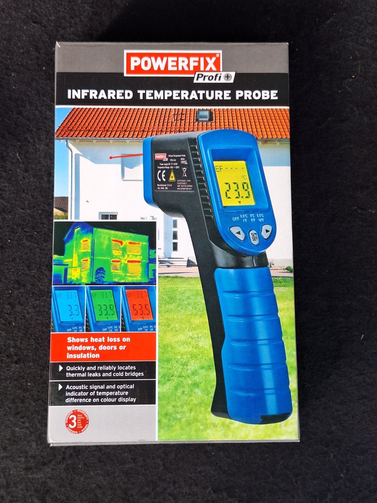 POWERFIX Profi+ Infrarood Temperatuurmeter, Doe-het-zelf en Verbouw, Ophalen of Verzenden, Nieuw, Temperatuur