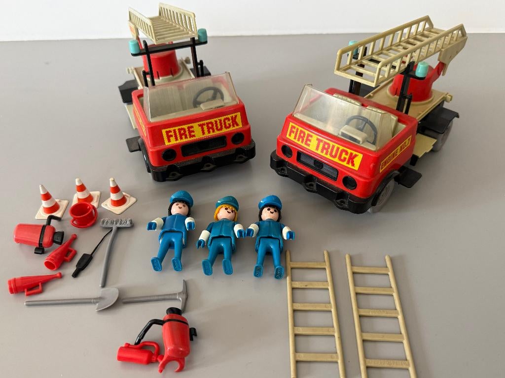 Vintage Playmobil 3525 Brandweerauto's met figuren, Ophalen of Verzenden, Gebruikt, Los playmobil