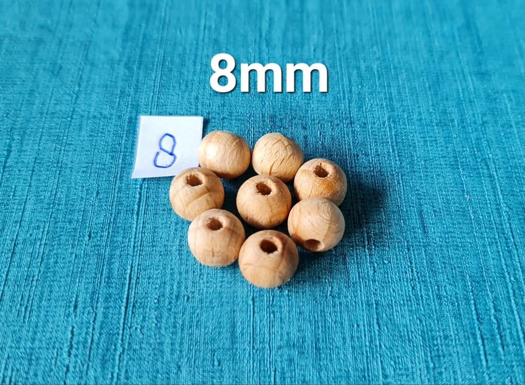 Beukenhouten kralen 8mm - per 10 stuks, Verzenden, Nieuw, Kraal