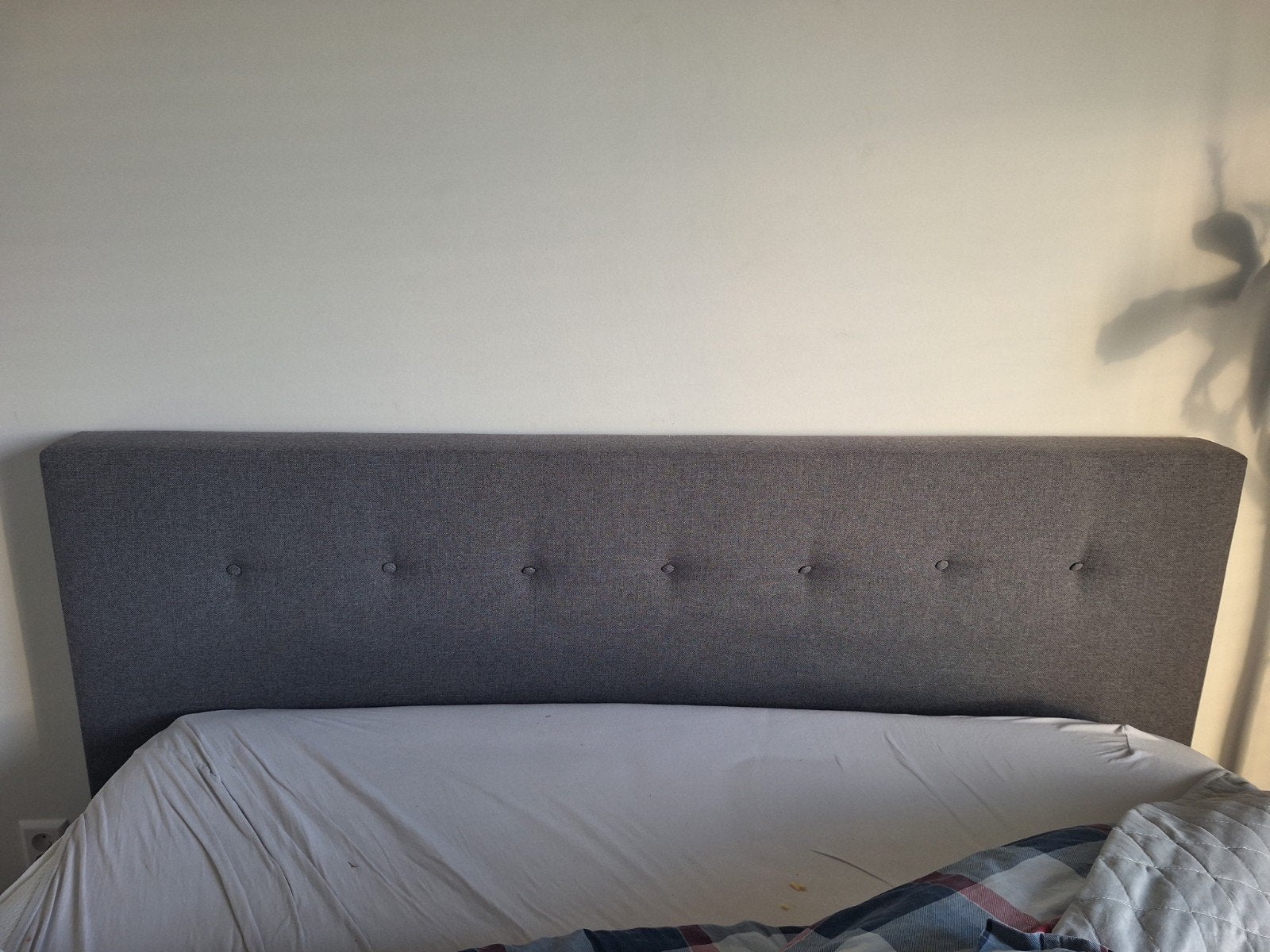 Hoofdbord bed 180 cm breed grijs, Huis en Inrichting, Ophalen, Gebruikt, Tweepersoons, 180 cm
