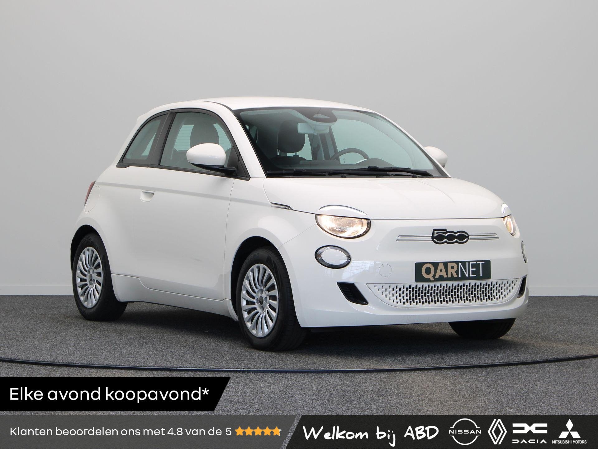 Fiat 500e Icon 42 kWh | 320km WLTP | 85KWh Snelladen | Cruis, Auto's, Fiat, Stof, 118 pk, 4 stoelen, Wit