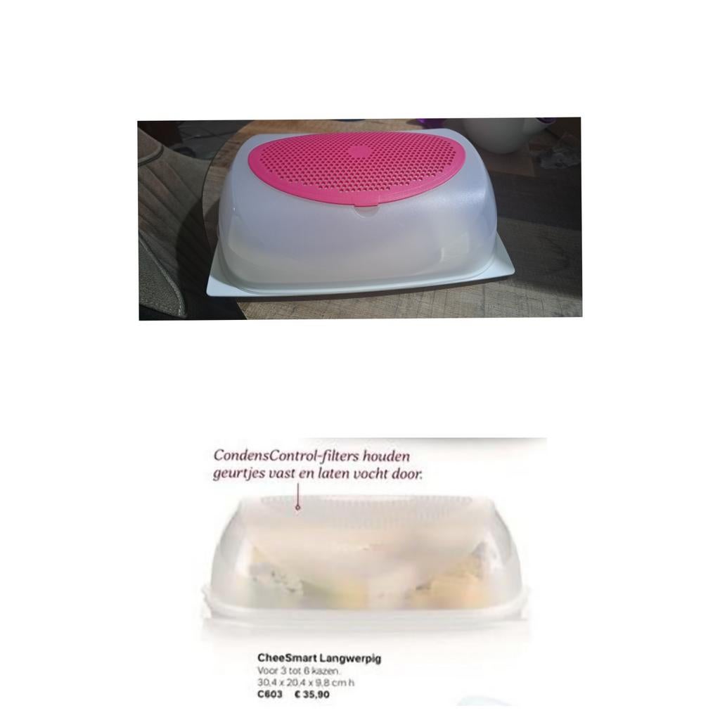 Nieuwe Tupperware CheeSmart Langwerpig Kaasdoos, Ophalen of Verzenden, Nieuw, Wit, Bus of Trommel