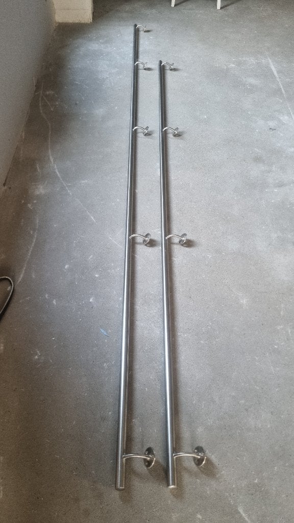 RVS trapleuningen (4 meter + 3.2 meter), Ophalen, Zo goed als nieuw, Trap, 2 tot 4 meter
