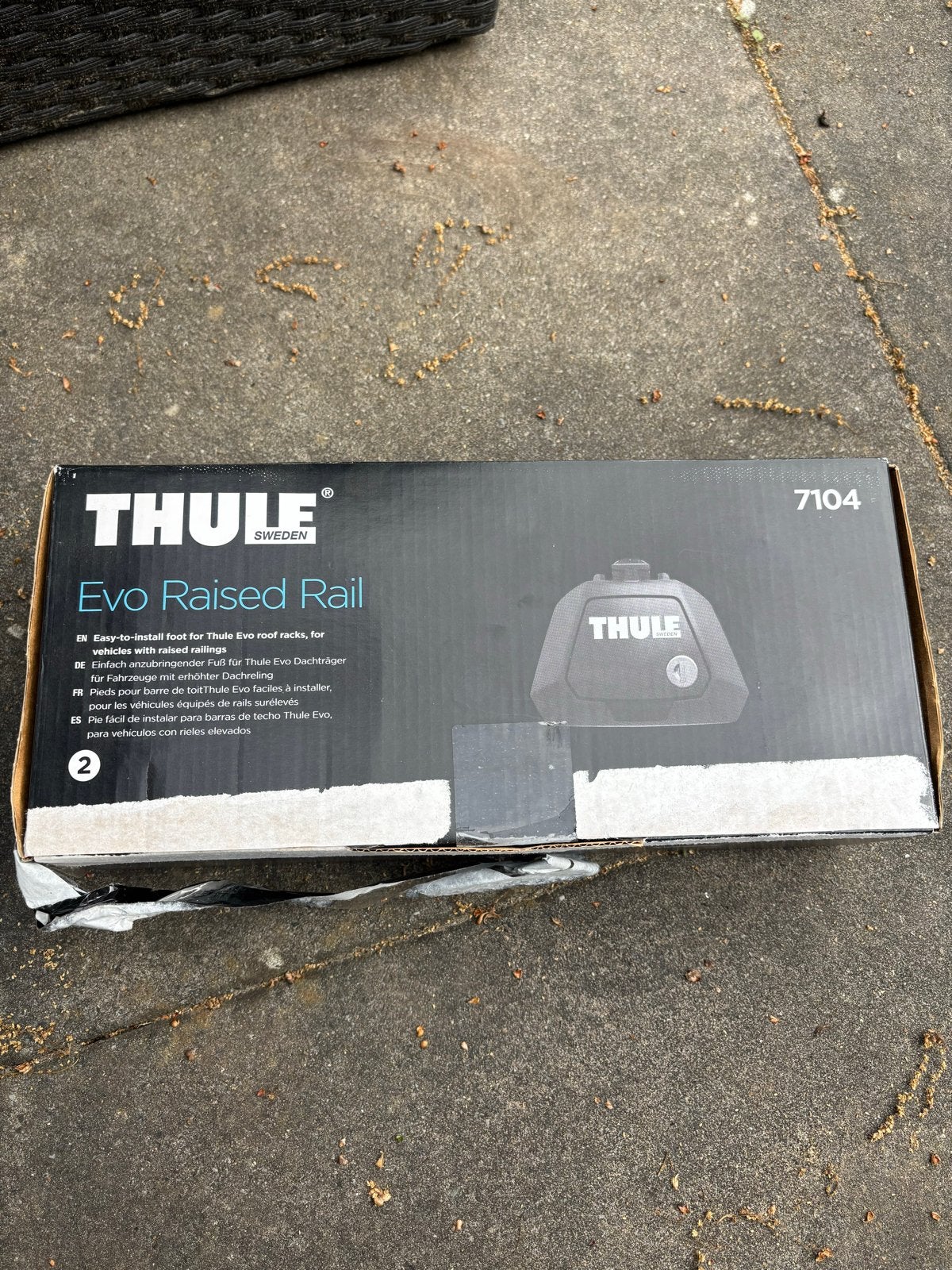 Thule Evo Raised Rail voetenset 7104, Auto diversen, Dakdragers, Ophalen, Gebruikt
