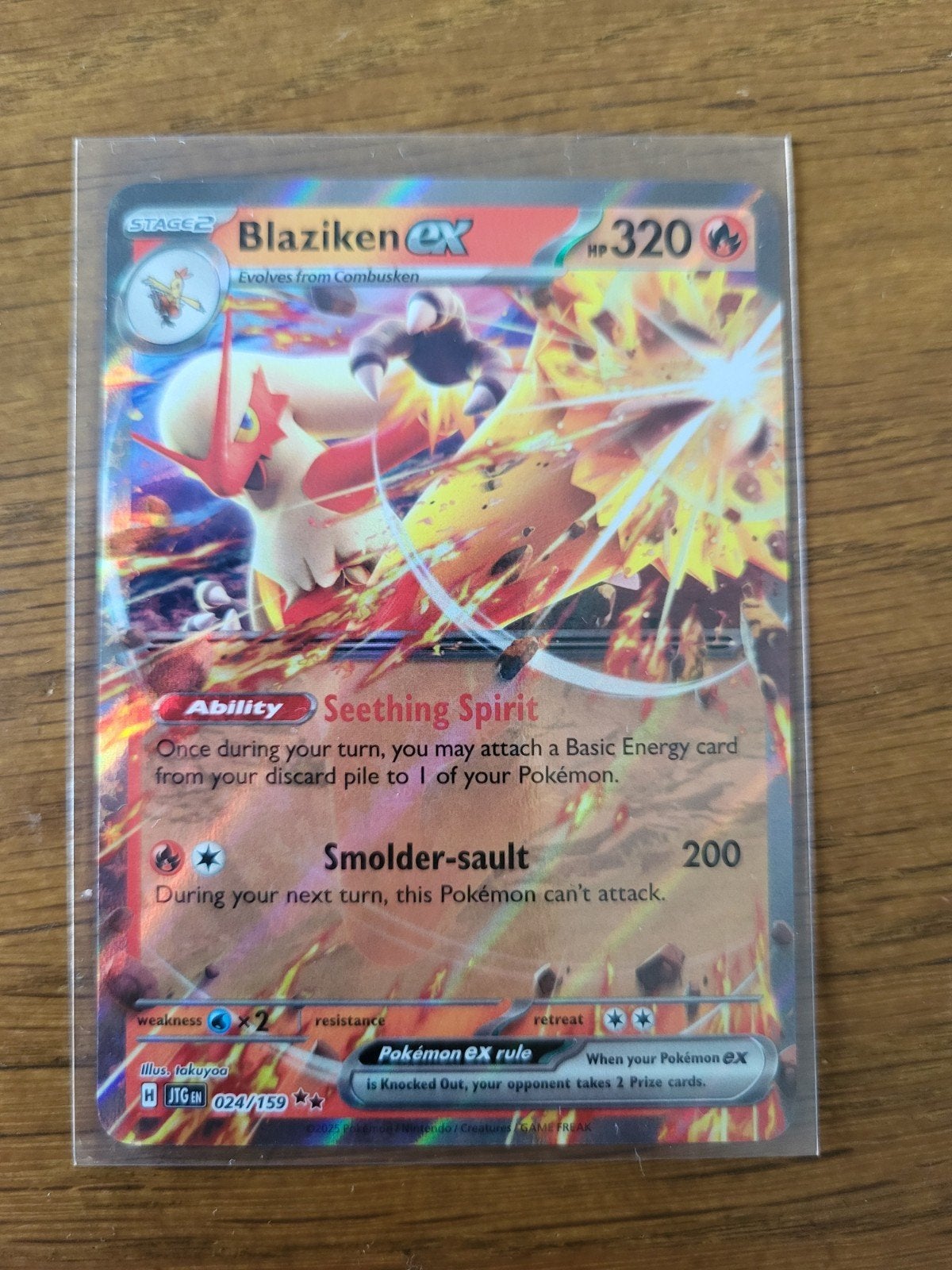 Blaziken ex 024/159 Pokémon Journey Together, Ophalen of Verzenden, Nieuw, Losse kaart, Foil