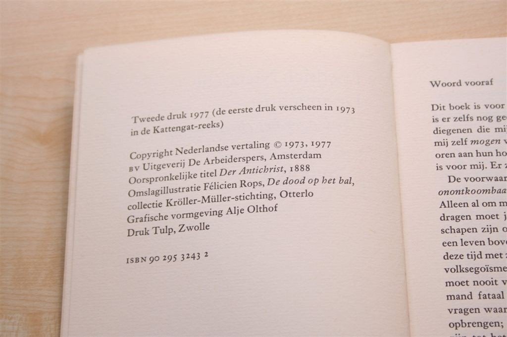 Nietzsche — De antichrist — Vloek over het christendom, Ophalen of Verzenden, Gelezen