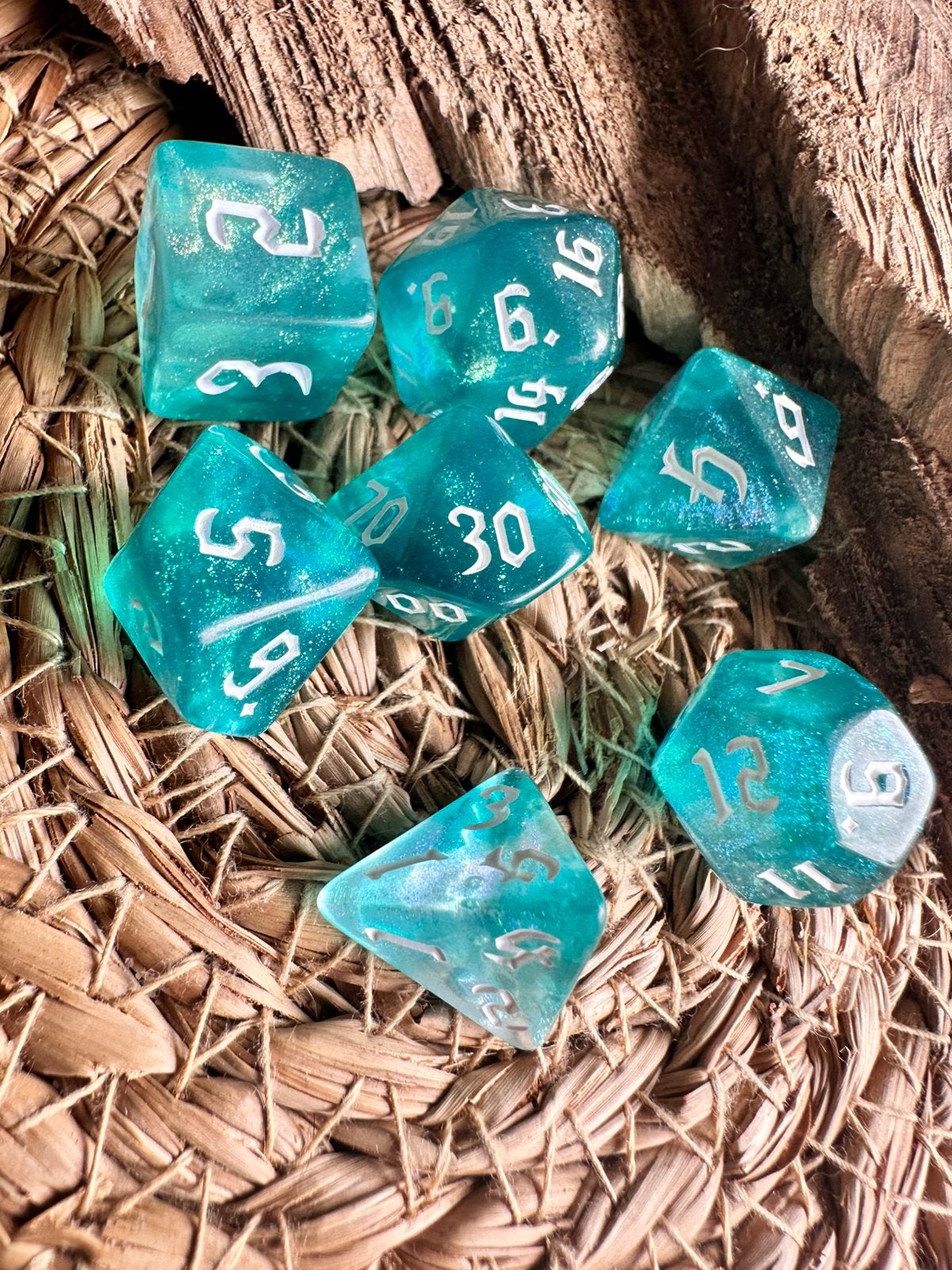 DND Dobbelstenen / Turquoise / D&D / RPG / nieuw, Hobby en Vrije tijd, Wargaming, Ophalen of Verzenden, Zo goed als nieuw, Overige soorten