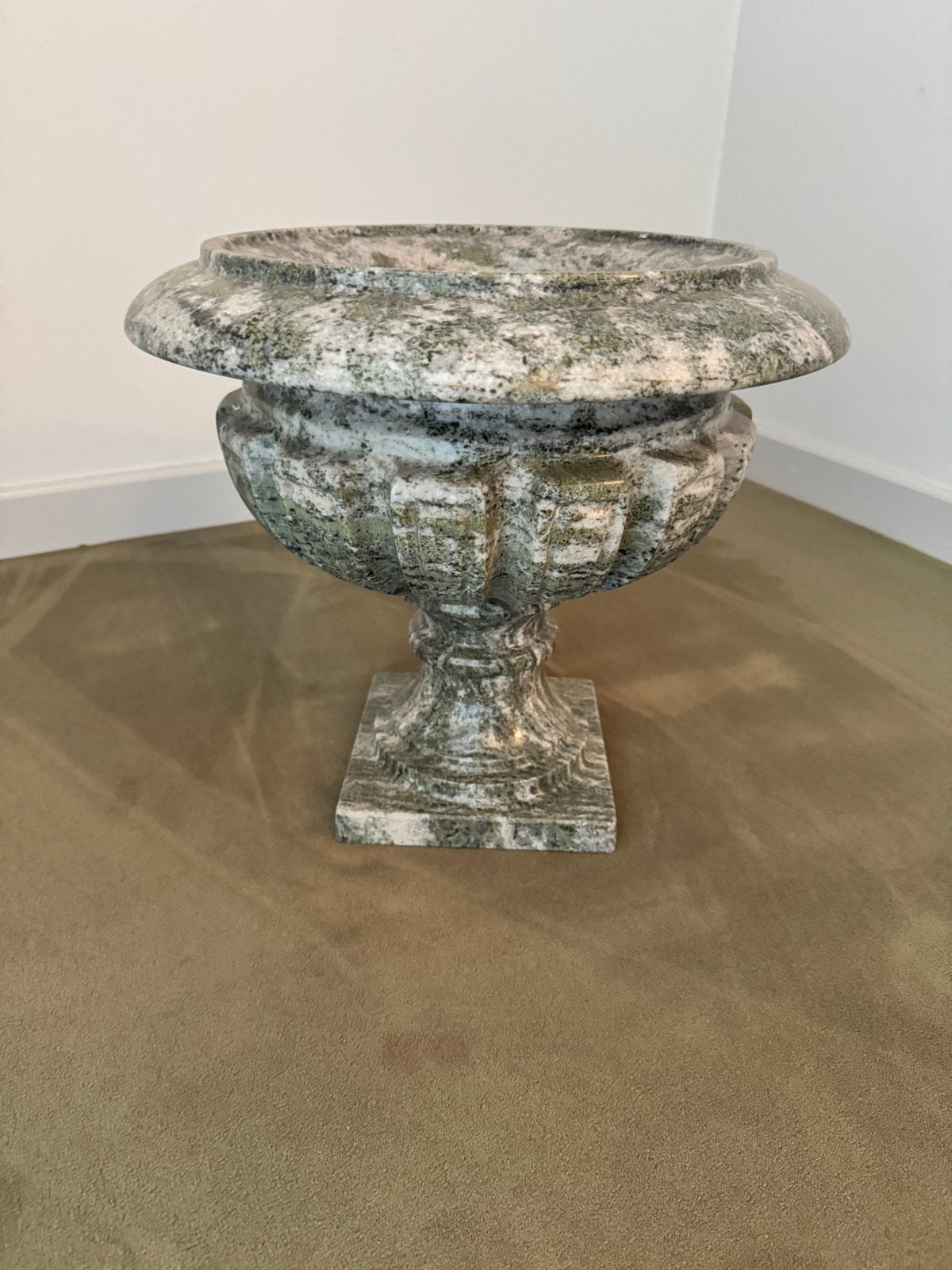 Decoratieve Marmeren Vaas - Groen/Grijs, Antiek en Kunst, Ophalen