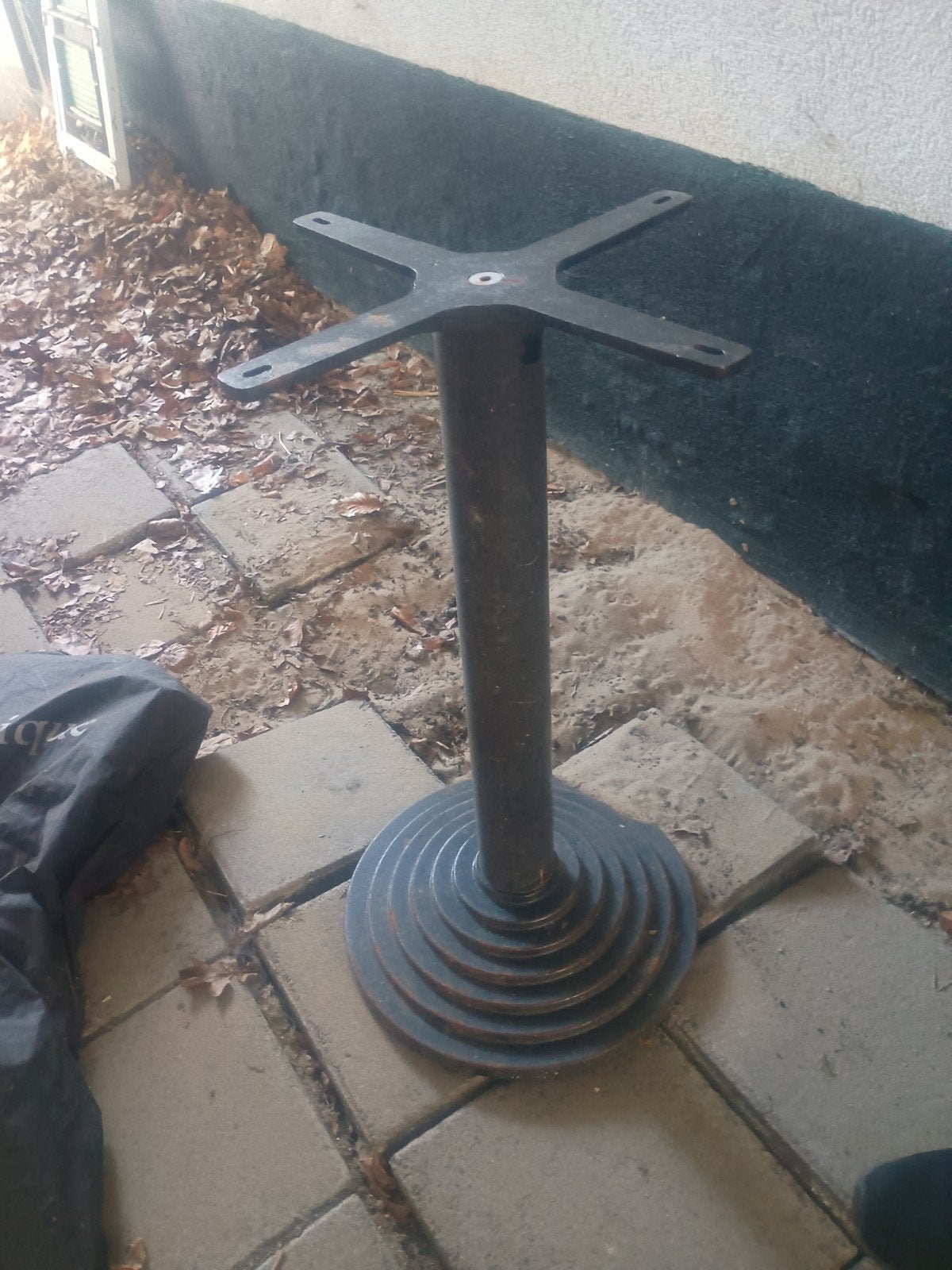 Stevige metalen tafelpoot - Gebruikt, Huis en Inrichting, Tafelonderdelen, Ophalen, Tafelpoot, Minder dan 50 cm, Gebruikt