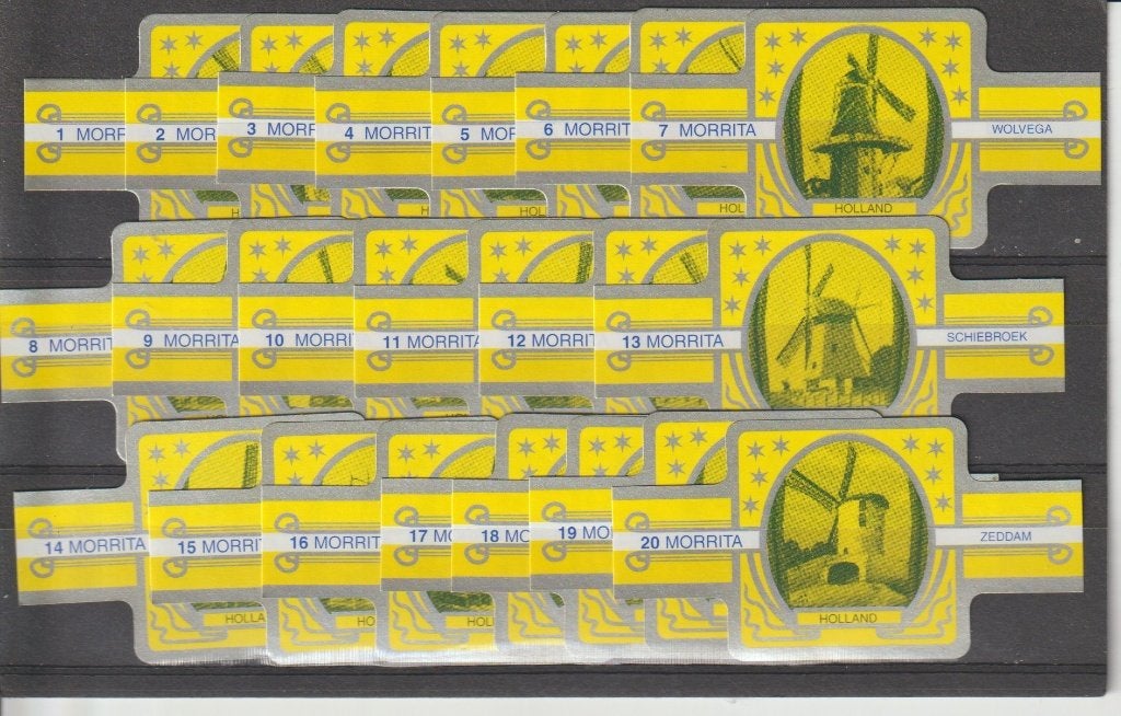 reeks 178   molens     1-20   sigarenbanden, Verzamelen, Ophalen of Verzenden, Zo goed als nieuw, Sigarenbandjes