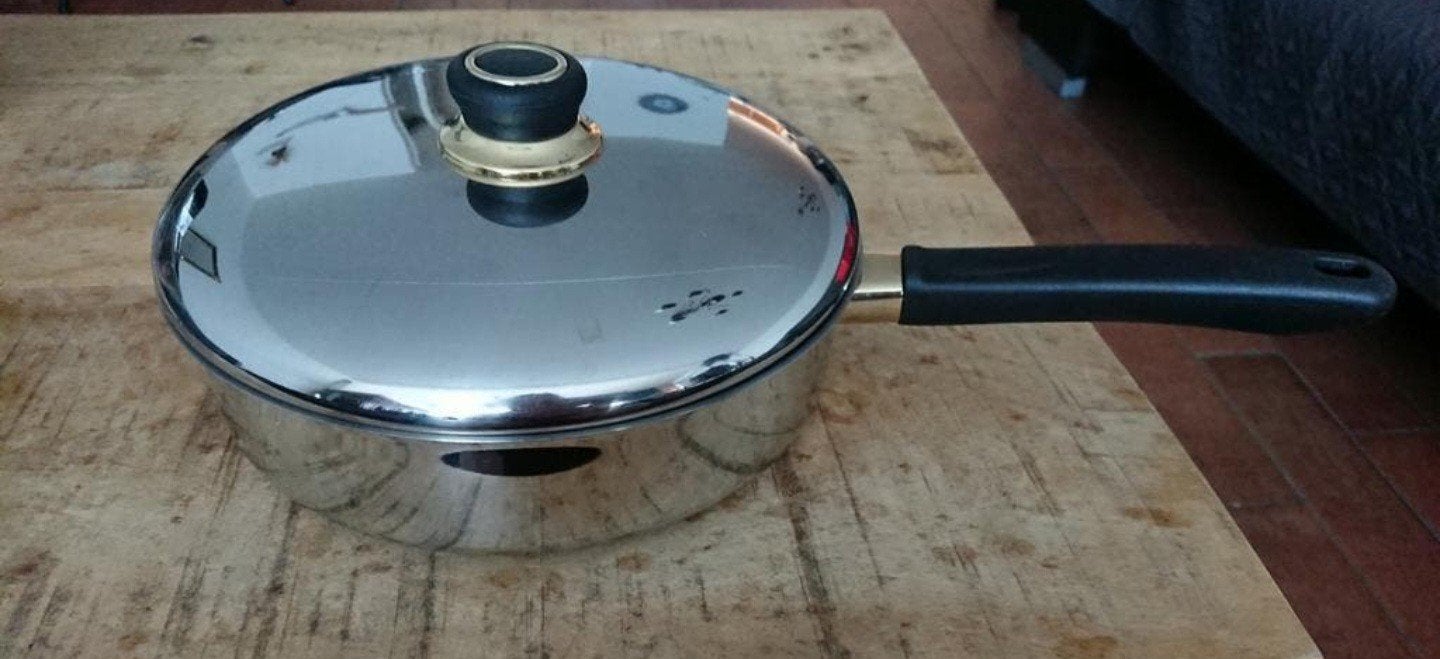 Mooie RVS kookpan met deksel - Le Chef, Ophalen of Verzenden, Zo goed als nieuw, Rvs