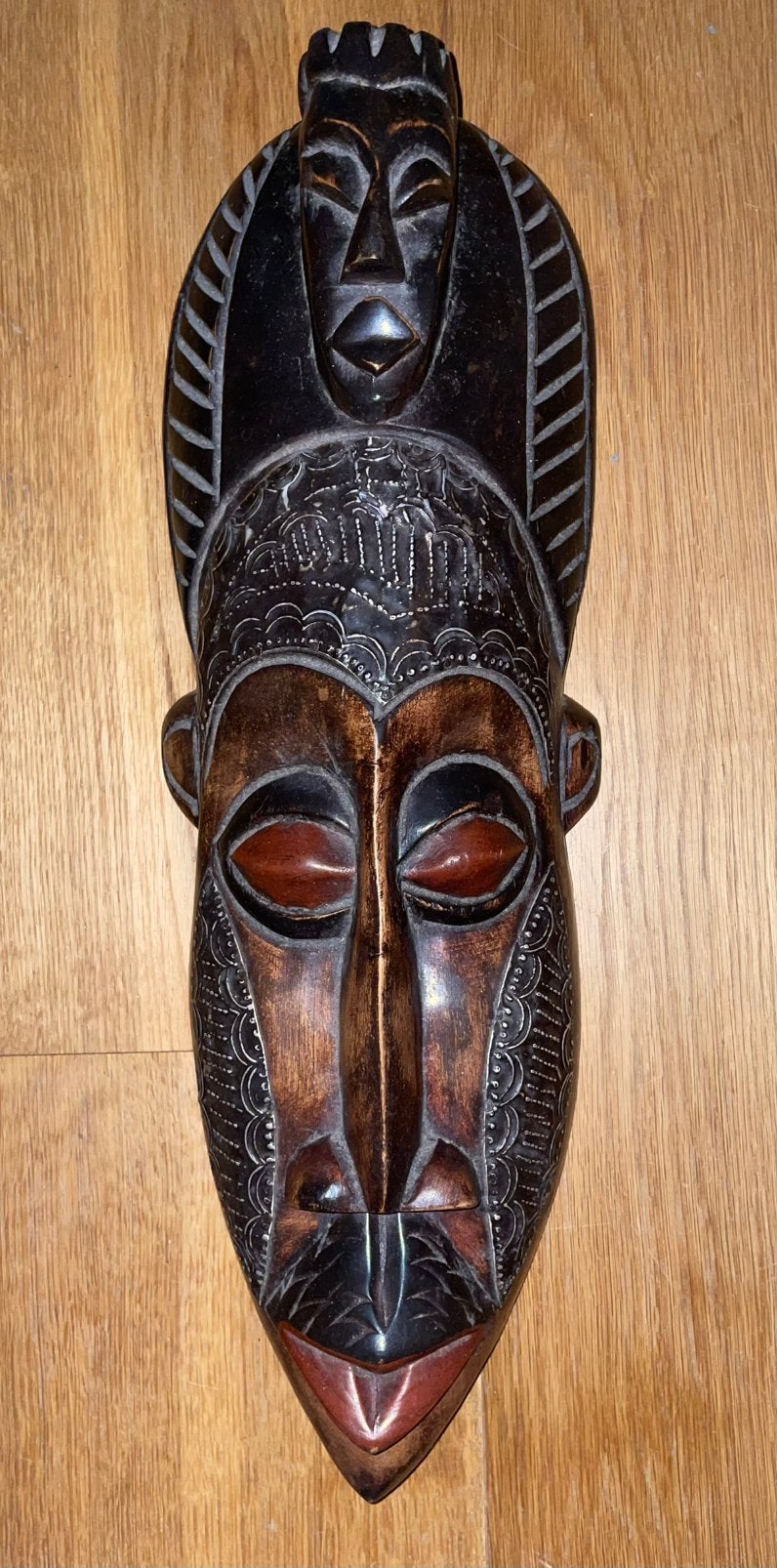 Handgesneden Afrikaans Houten Masker traditioneel ivoorkust, Ophalen of Verzenden