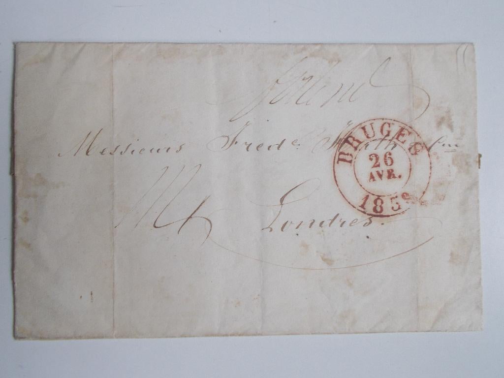 België, Vouwbrief Van Brugge Naar Londen 1839., Postzegels en Munten, Ophalen, Brief