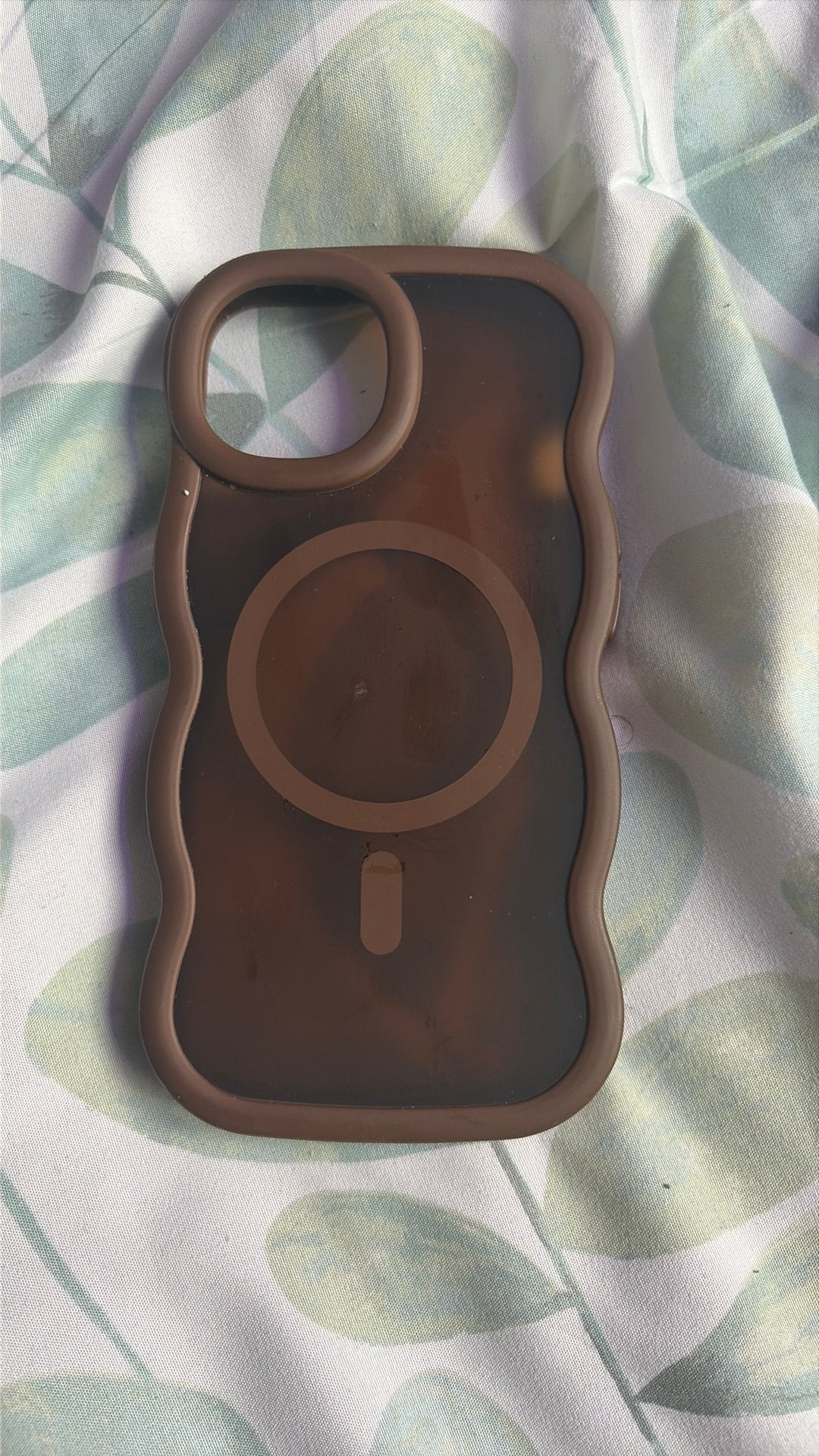 Bruin iPhone hoesje met MagSafe - Golvend design, Ophalen of Verzenden, Nieuw, Bescherming, Apple iPhone