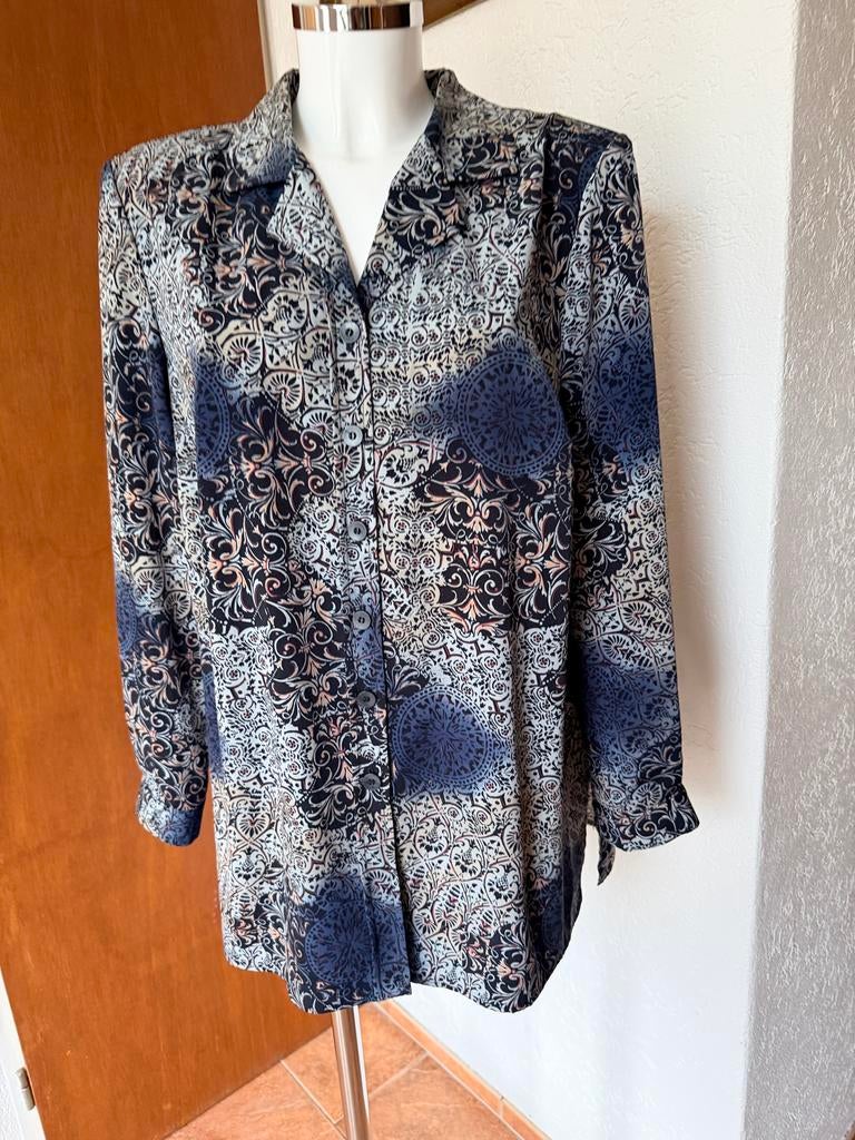 Luxe dames blouse in glanzende stof creation atelier, Kleding | Dames, Ophalen of Verzenden, Gedragen, Maat 46/48 (XL) of groter