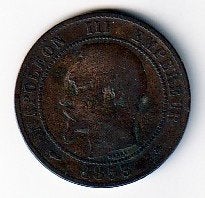 10   cent  1853  BB  Frankrijk. km. 17.3  ( 0,75 euro ), Ophalen of Verzenden, Frankrijk, Losse munt
