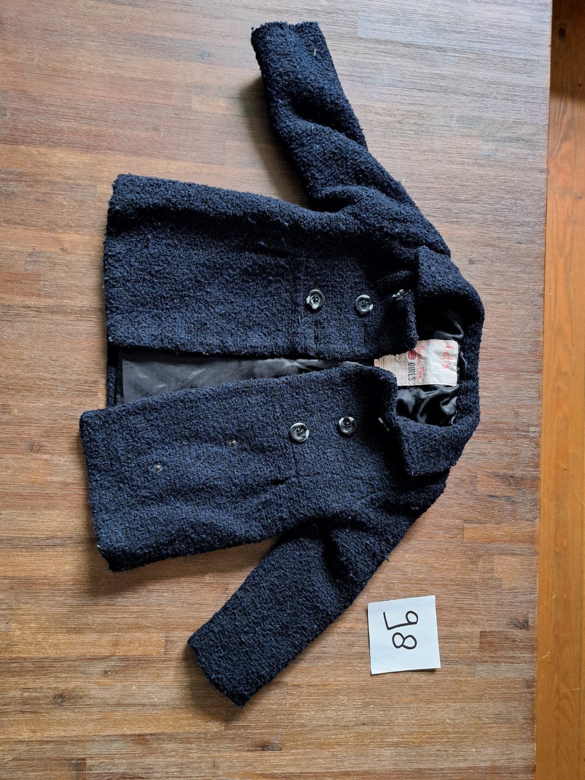 Donkerblauwe Jas Maat 98, Gebruikt, Meisje, Ophalen of Verzenden, Onbekend