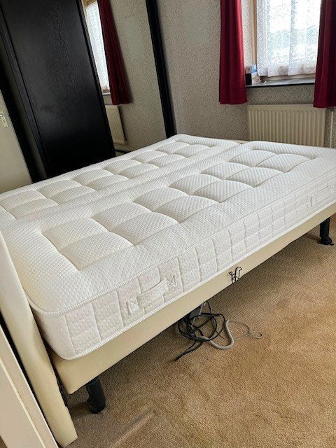 WEGENS VERHUIZING TE KOOP 2P BED, Ophalen, Beige, Tweepersoons, 200 cm
