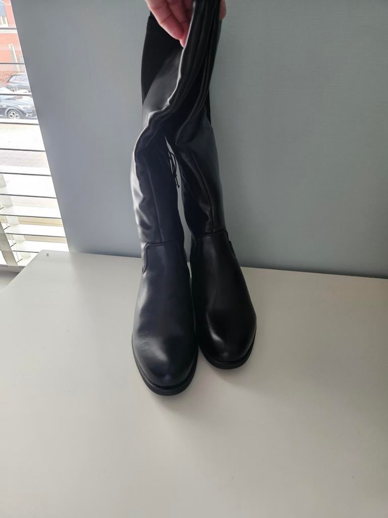 Zwarte laarzen met brede schacht, Ophalen of Verzenden, Nieuw, Zwart, Hoge laarzen