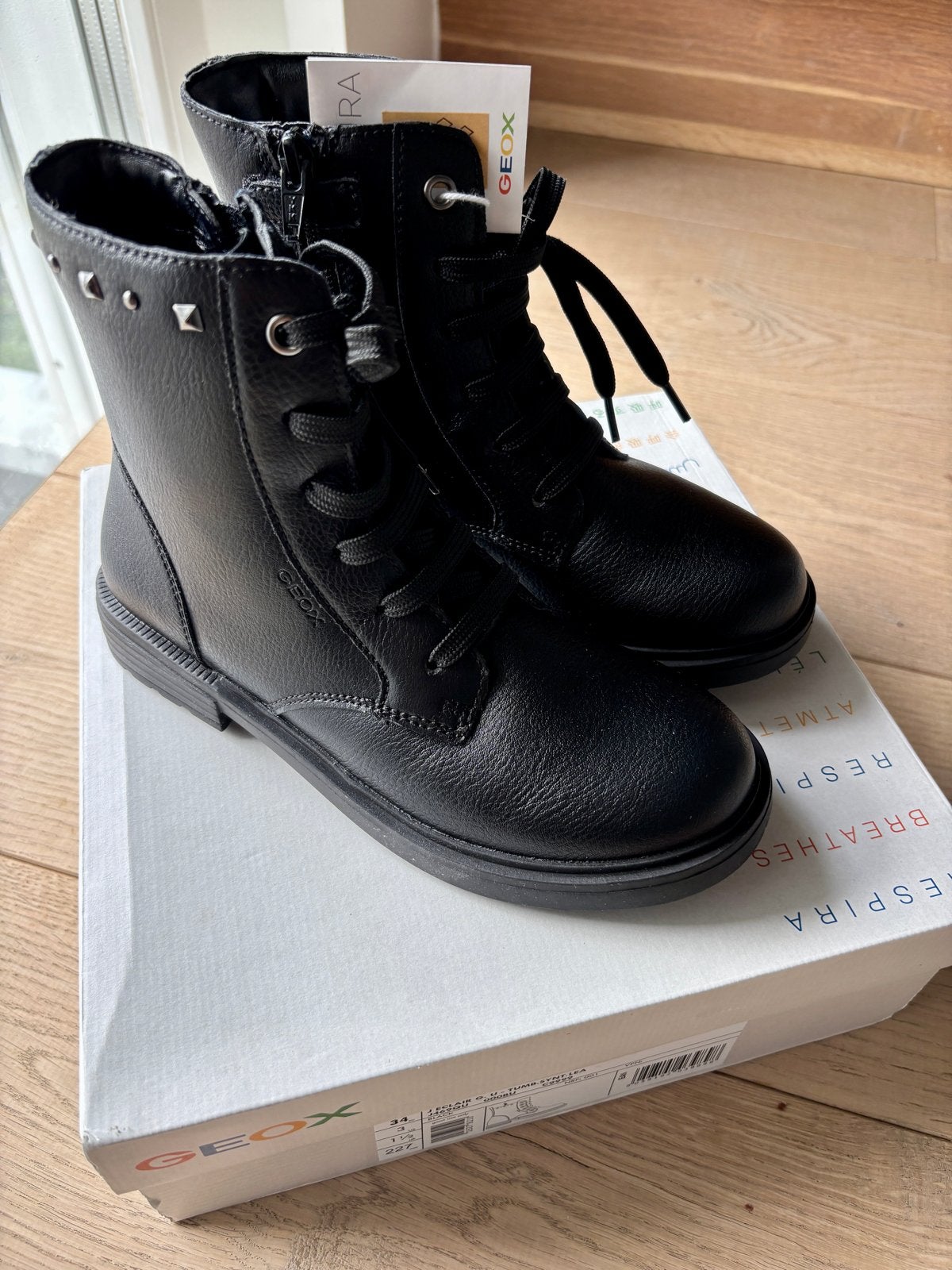 NIEUW: Geox laarsjes Maat 34 zwart, Meisje, Schoenen, Nieuw, Ophalen of Verzenden